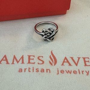 James, Avery, Sterling, silver, Lovers’ knot ring. Size 7.5